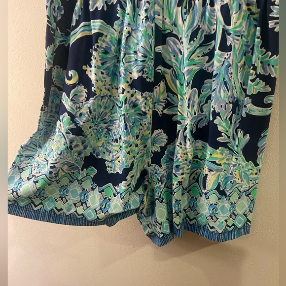 NWT Lilly Pulitzer Ruffled Lula Romper High Tide Scuba Doo Engineered - Picture 8 of 11